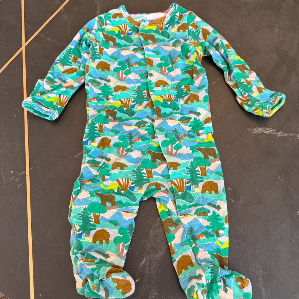 Magnetic Me Green and Blue Bear Print Footie